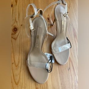Zara High Heeled Shoes with transparent bands and straps , Size: 7